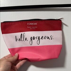 Clinique X Kate Spade Red & Pink Cosmetic Bag